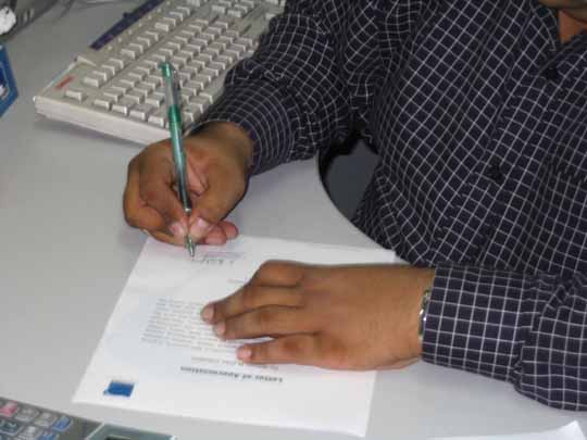 The Citycell AVP issuing the official letter of appreciation marking the achievements of 3SM Systems.